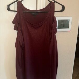 Burgundy Cold Shoulder Top